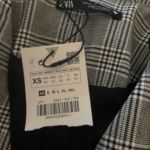 NWT ZARA Blogger Favorite Gray Black Plaid Blazer Mini Dress XS Preppy - Picture 13 of 13